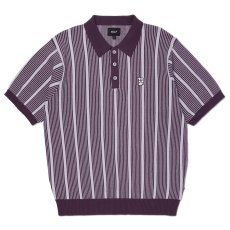 画像1: HUF Trace Stripe S/S Knit Top - Dust Purple (1)