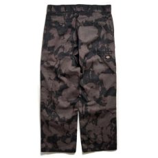 画像2: Custom Dickies Brush Bleach Double Knee Work Pants - Brown/Black (2)