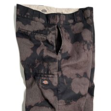画像8: Custom Dickies Brush Bleach Double Knee Work Pants - Brown/Black (8)