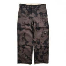 画像1: Custom Dickies Brush Bleach Double Knee Work Pants - Brown/Black (1)
