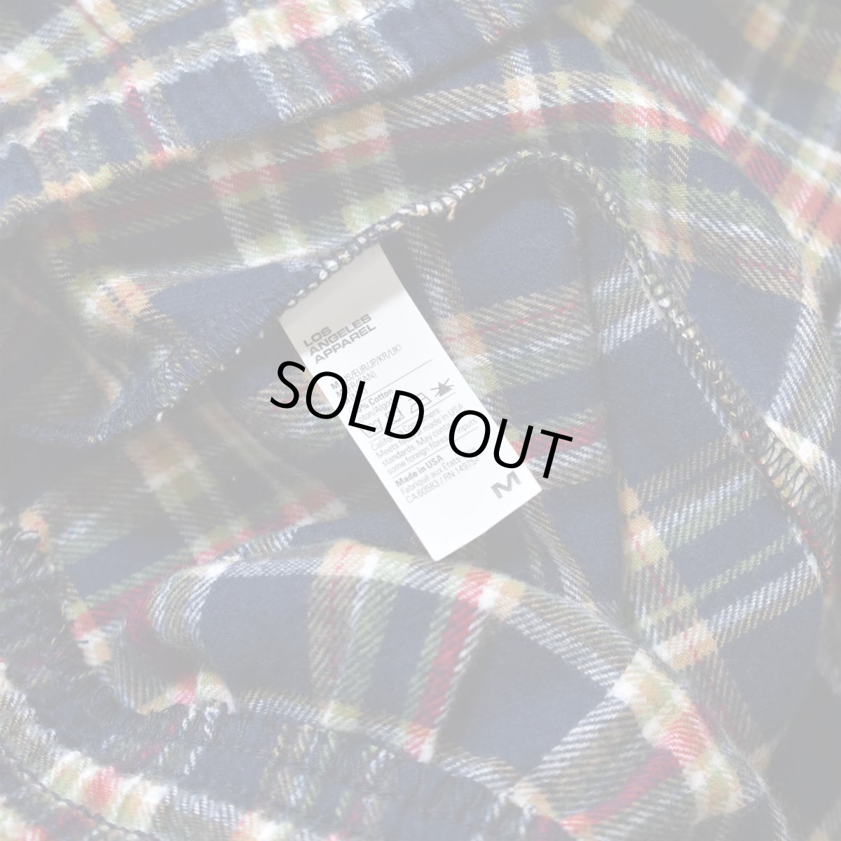 画像4: Los Angeles Apparel Cotton Flannel Lounge Pants - Navy/Gold/Red Plaid / ロサンゼルスアパレル フランネル ラウンジパンツ (4)
