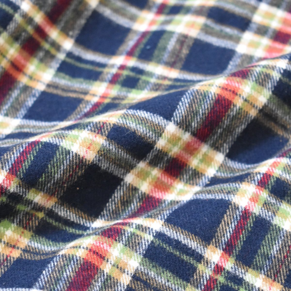 画像6: Los Angeles Apparel Cotton Flannel Lounge Pants - Navy/Gold/Red Plaid (6)