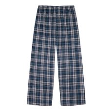 画像1: Los Angeles Apparel Cotton Flannel Lounge Pants - White/Blue/Navy Plaid (1)