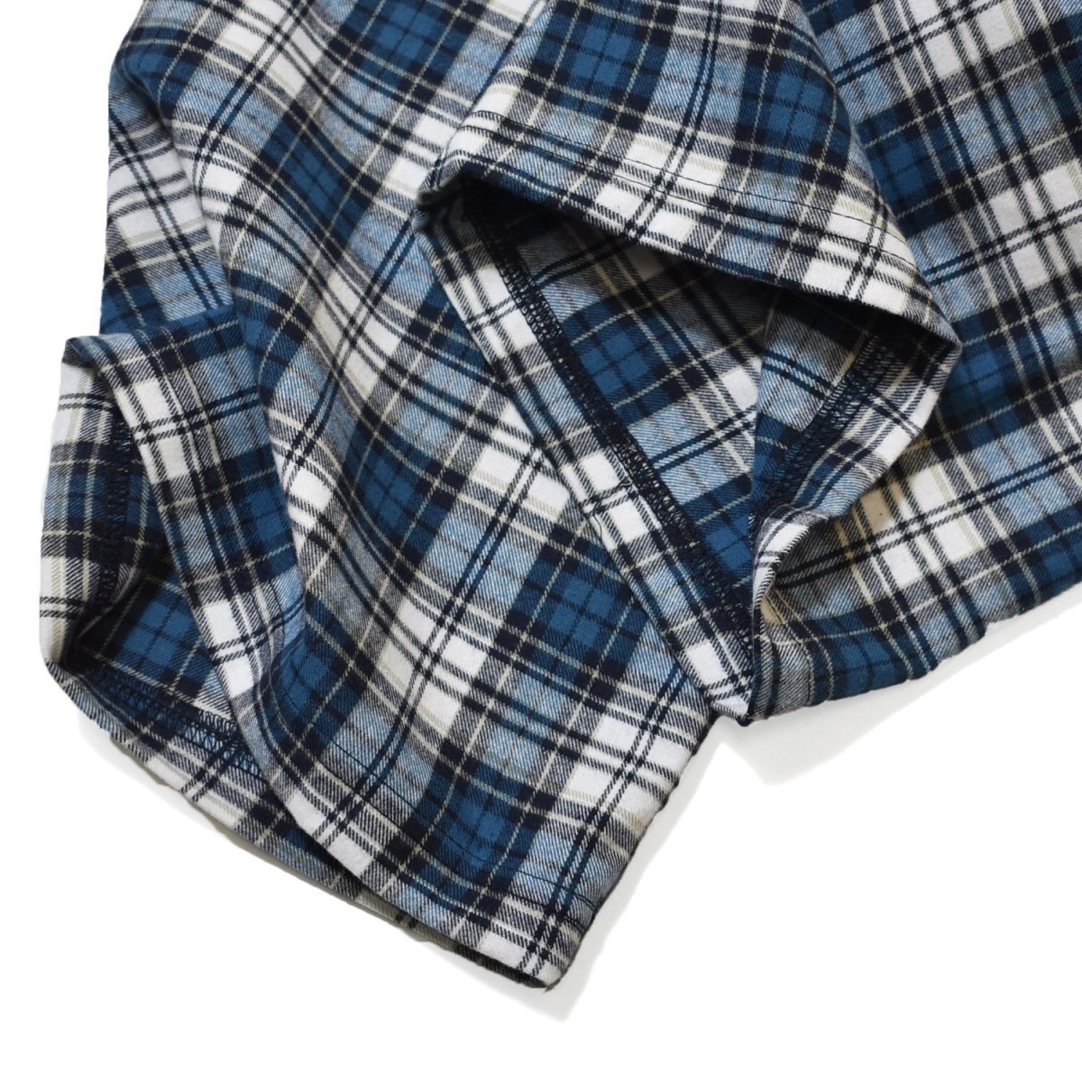 画像5: Los Angeles Apparel Cotton Flannel Lounge Pants - White/Blue/Navy Plaid (5)