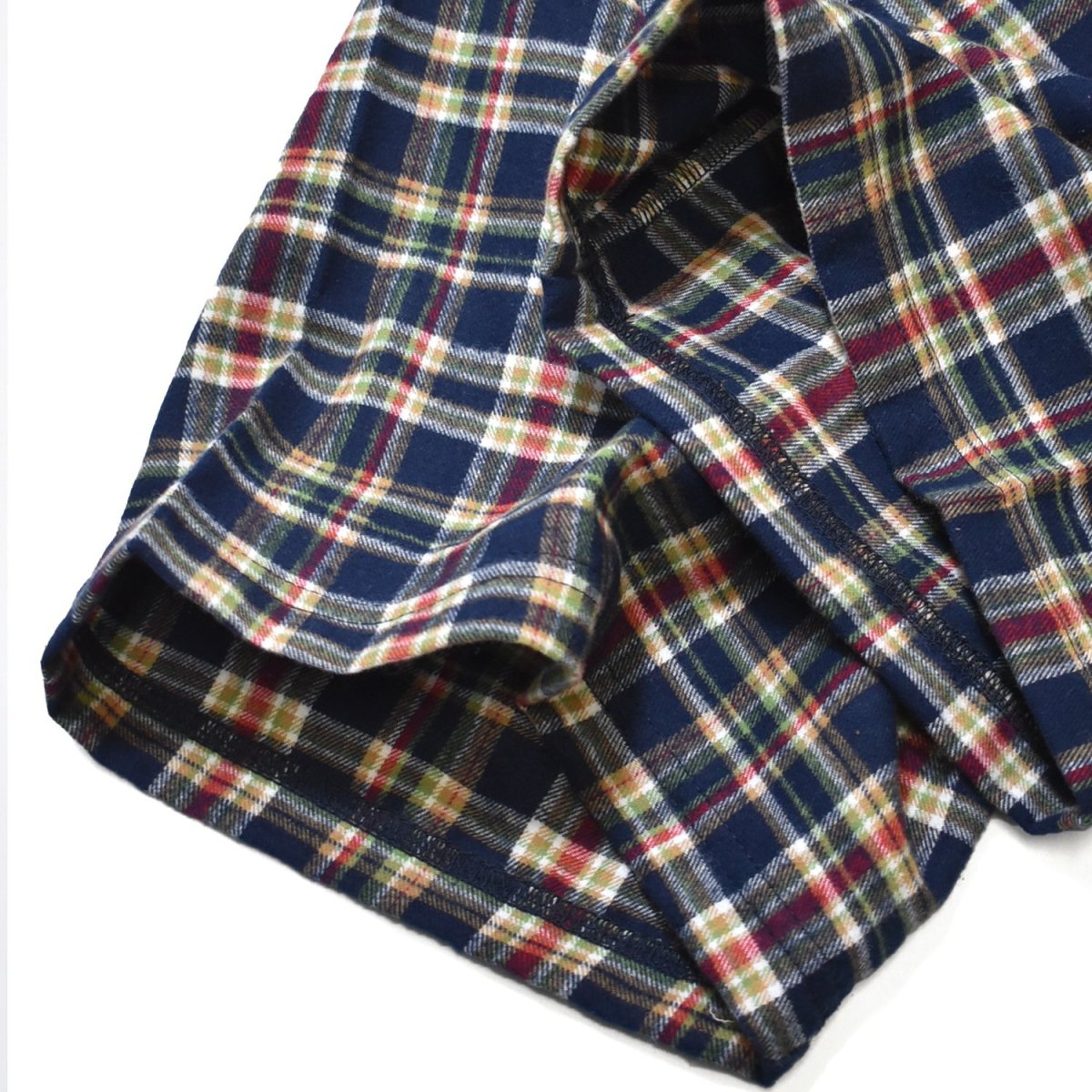 画像5: Los Angeles Apparel Cotton Flannel Lounge Pants - Navy/Gold/Red Plaid (5)