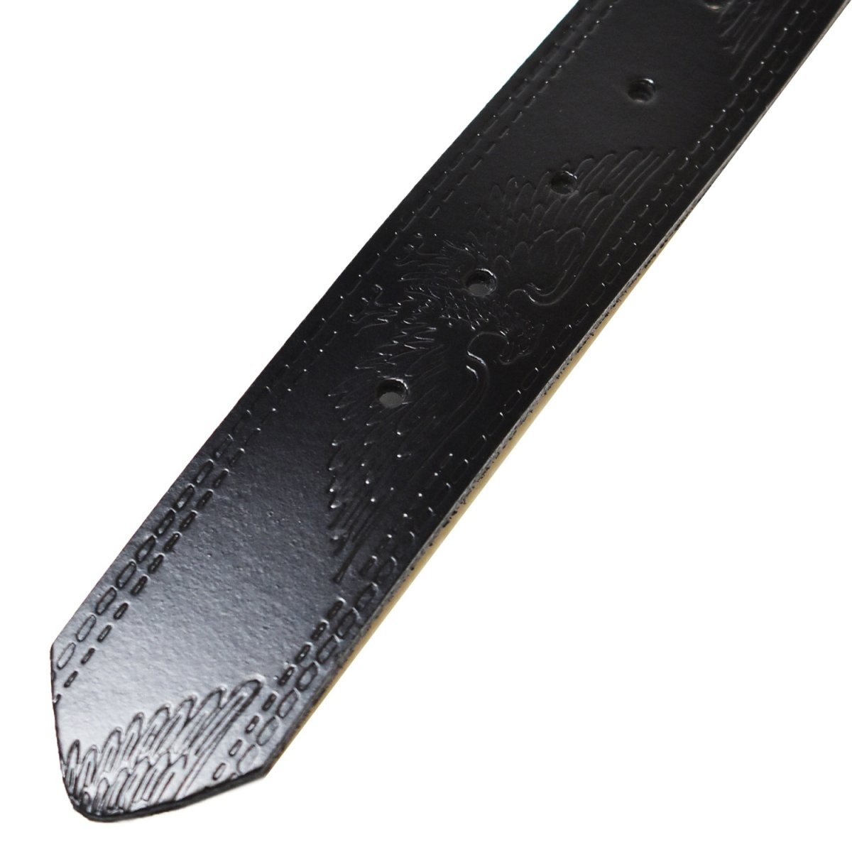画像3: PM Adirondack 1½” Eagle Embossed Western Leather Belt Black (3)