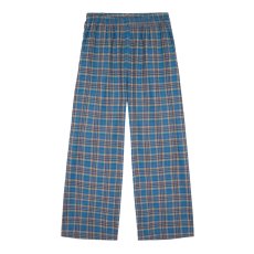 画像1: Los Angeles Apparel Cotton Flannel Lounge Pants - Blue/Beige/Pink Plaid (1)