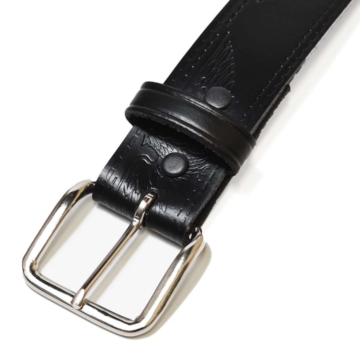 画像4: PM Adirondack 1½” Eagle Embossed Western Leather Belt Black (4)