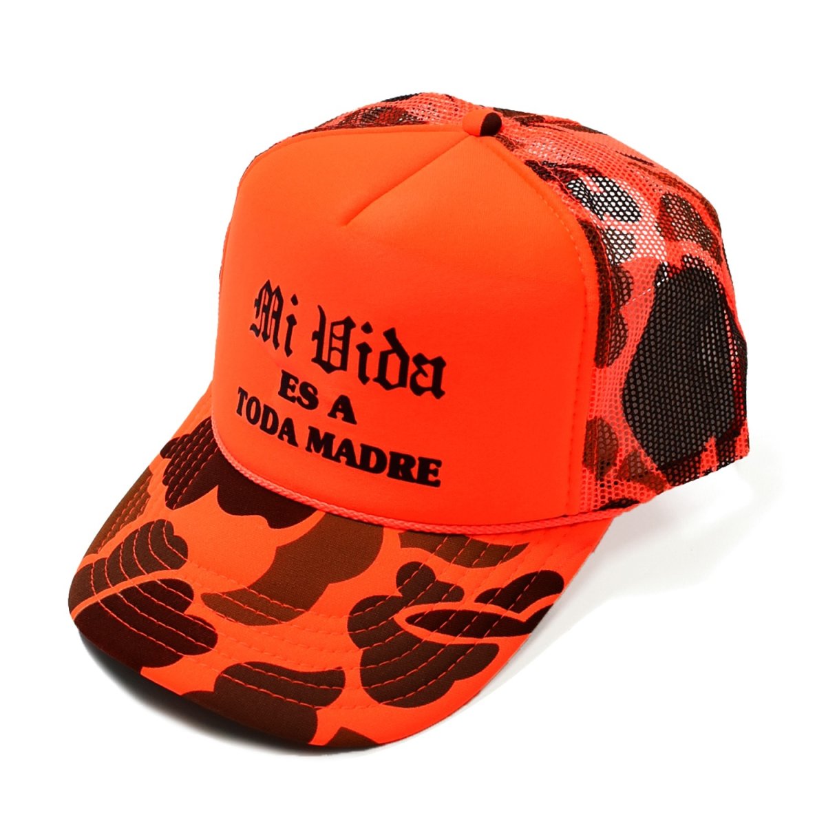 画像1: Trucker Hat USA Mi Vida es A toda madre - Camo (1)