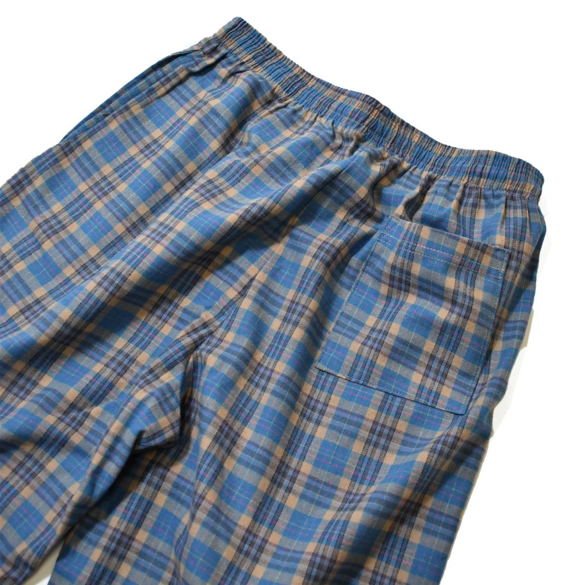 画像3: Los Angeles Apparel Cotton Flannel Lounge Pants - Blue/Beige/Pink Plaid (3)