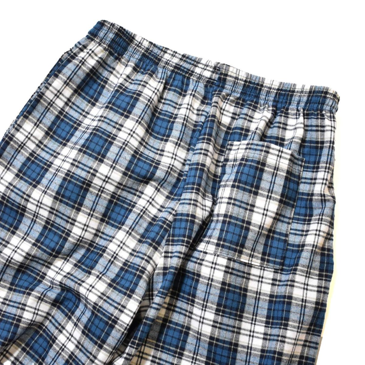 画像3: Los Angeles Apparel Cotton Flannel Lounge Pants - White/Blue/Navy Plaid (3)