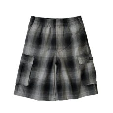 画像1: FB County Checker Cargo Shorts - Black/Grey (1)