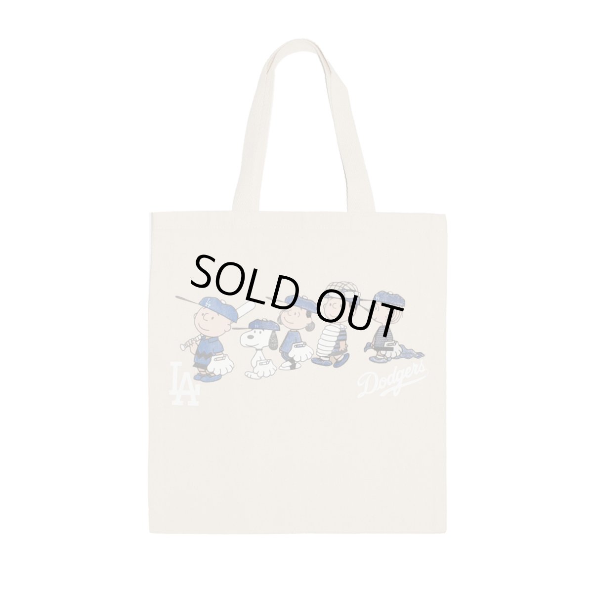 画像1: Snoopy LA Dodgers Canvas Tote Bag (1)