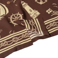 画像5: Polo Ralph Lauren Nautical Print Rayon Camp Shirts - Brown (5)