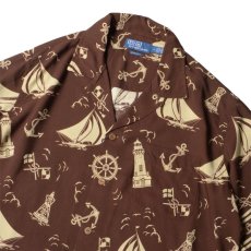 画像3: Polo Ralph Lauren Nautical Print Rayon Camp Shirts - Brown (3)