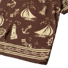画像6: Polo Ralph Lauren Nautical Print Rayon Camp Shirts - Brown (6)