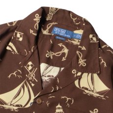 画像4: Polo Ralph Lauren Nautical Print Rayon Camp Shirts - Brown (4)