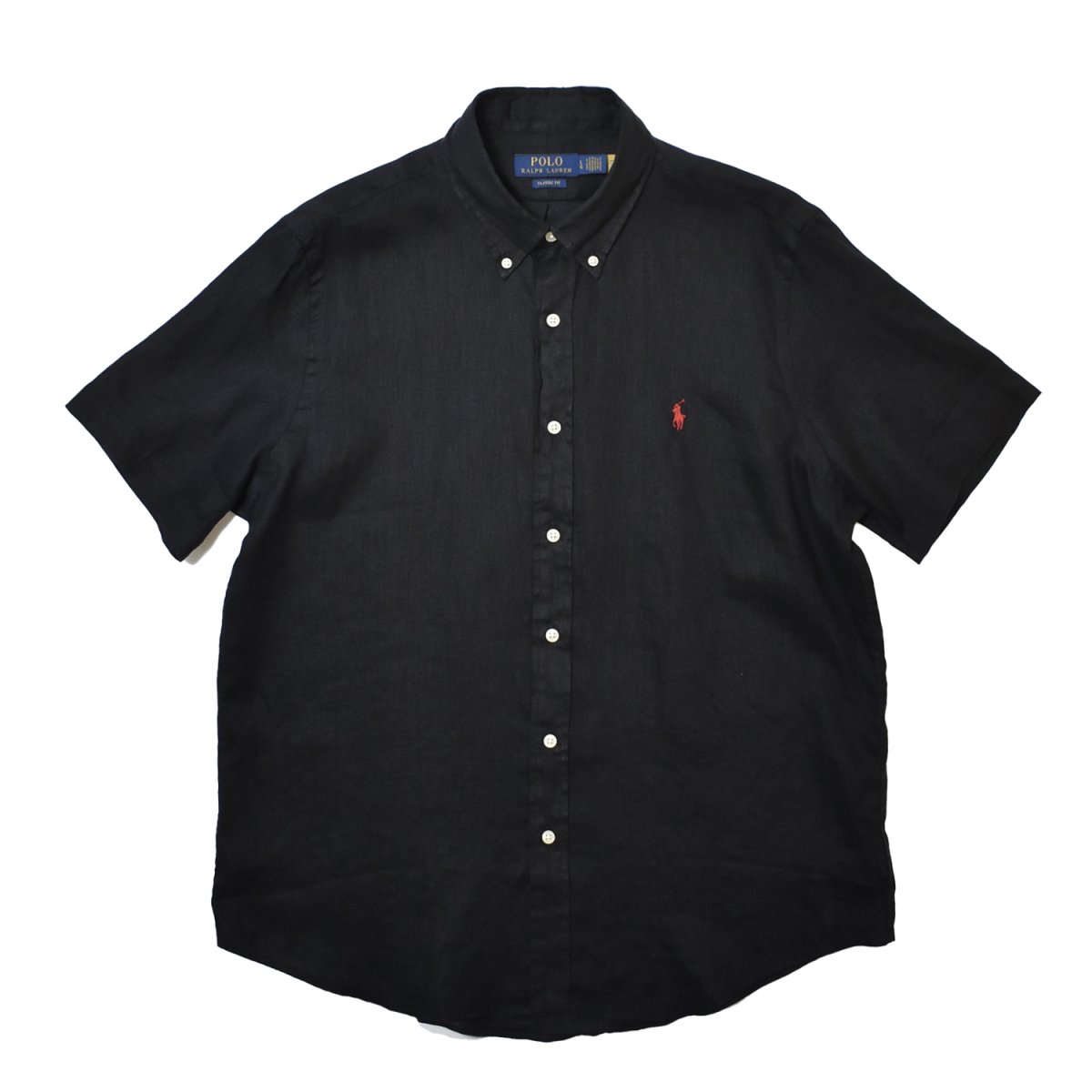 画像1: Polo Ralph Lauren Classic Fit Linen B.D Shirts - Polo Black (1)