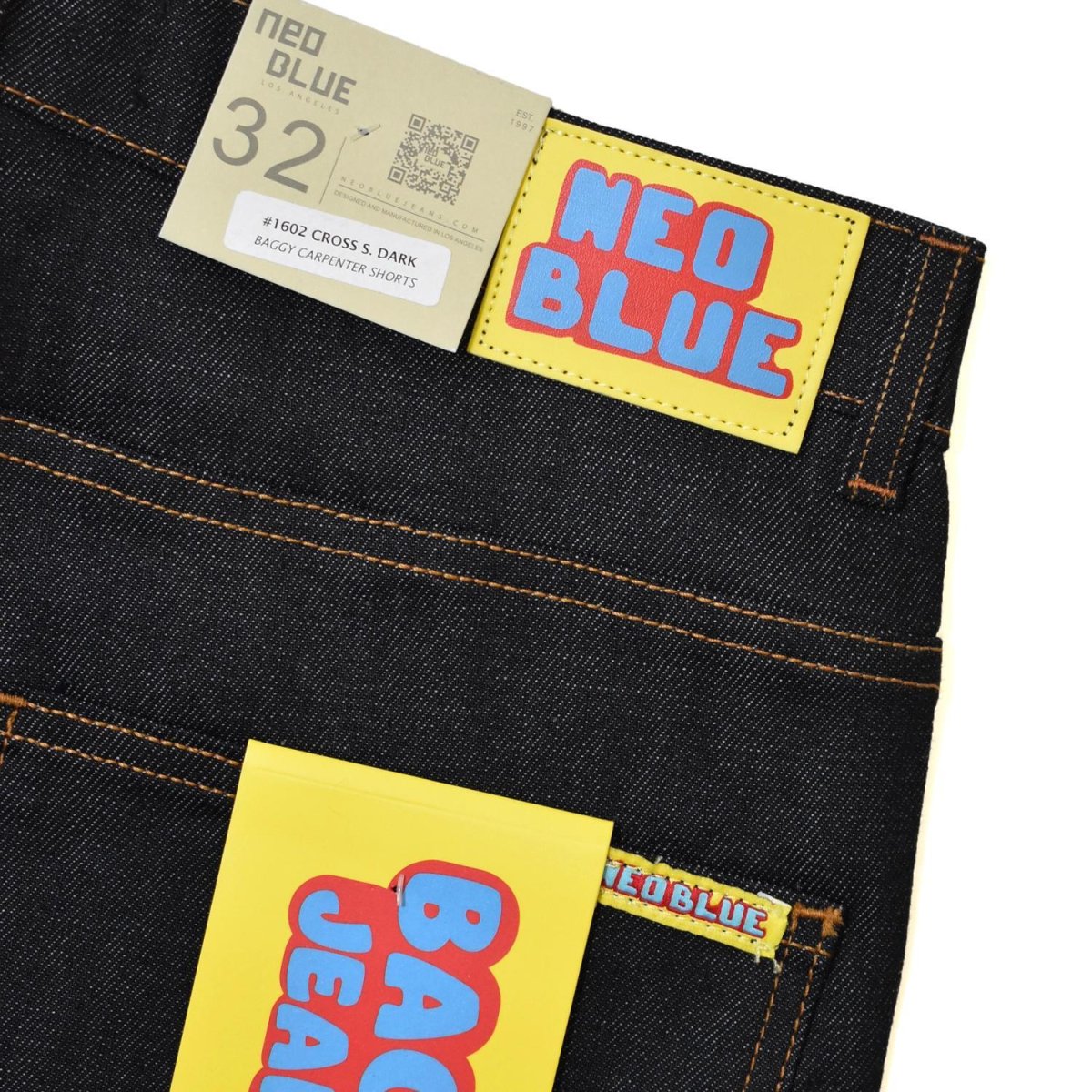 画像4: NEO BLUE Baggy Carpenter Shorts - Cross Super Dark (4)