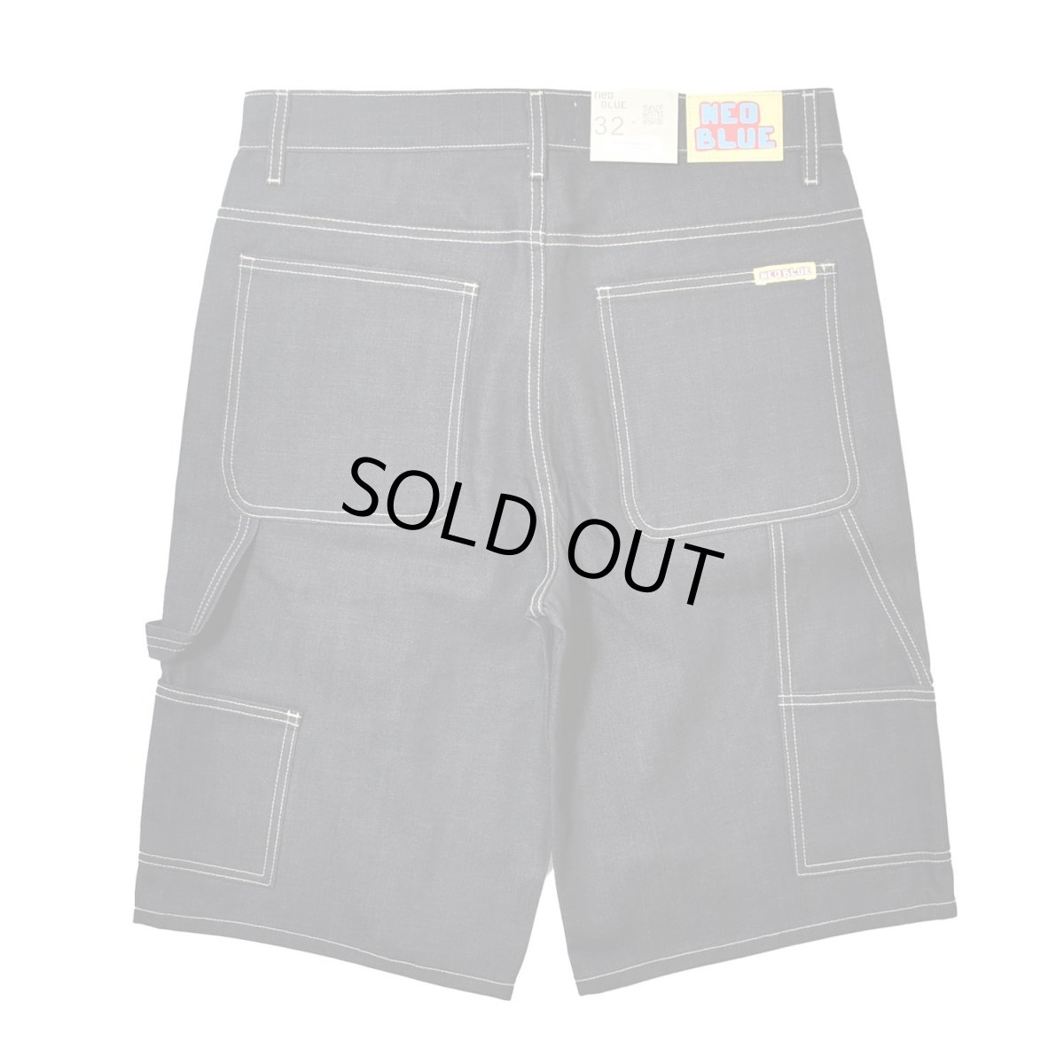 画像2: NEO BLUE Baggy Carpenter Shorts - Granite Blue (2)