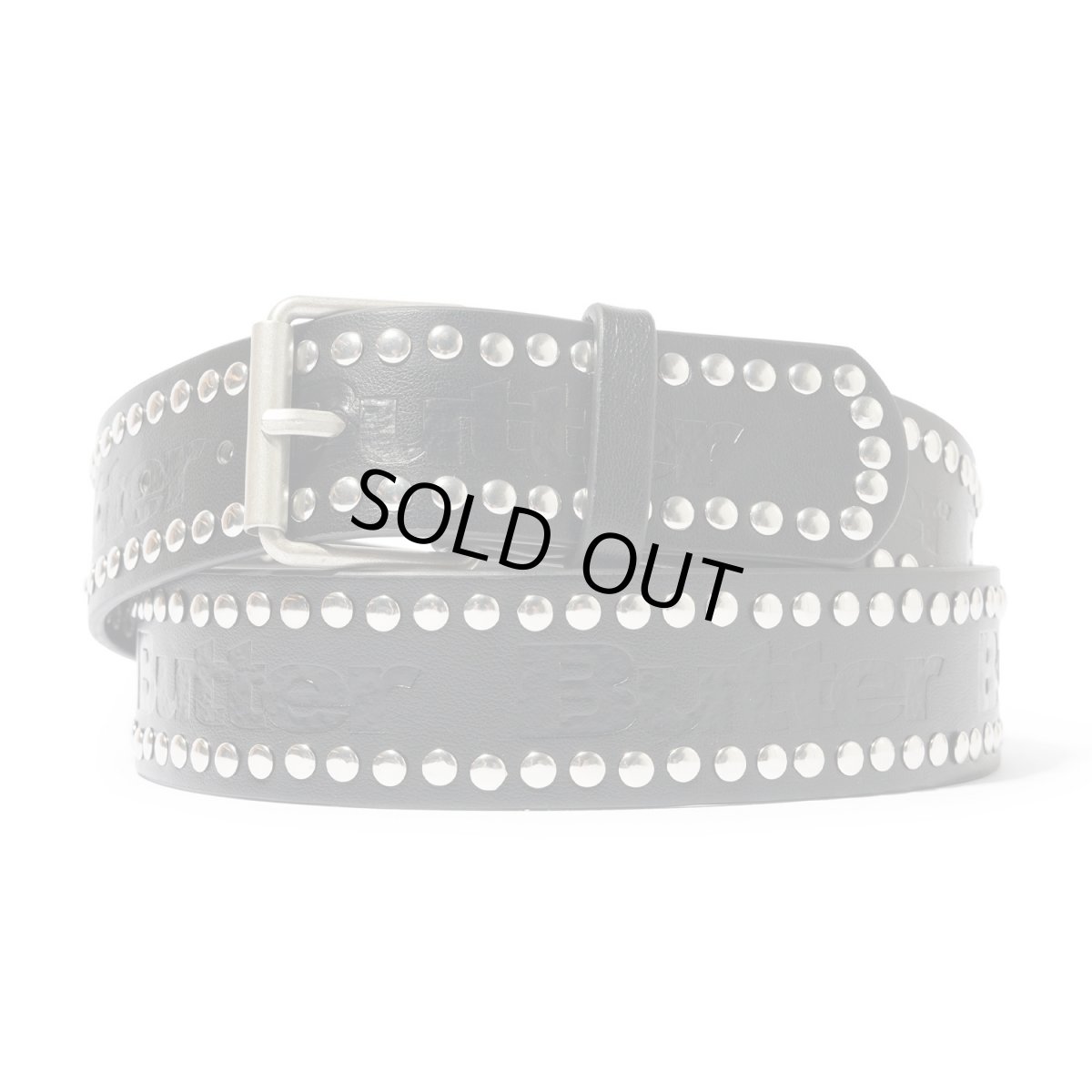 画像1: Butter Goods Leather Studded Belt - Black (1)