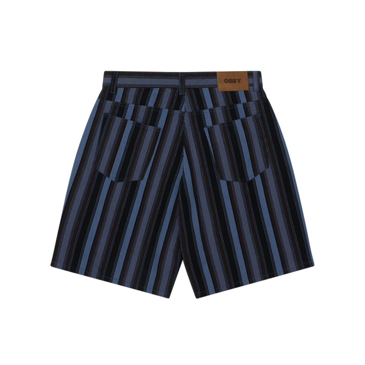 画像2: OBEY Baja Stripe Baggy Denim Shorts - Black Multi (2)