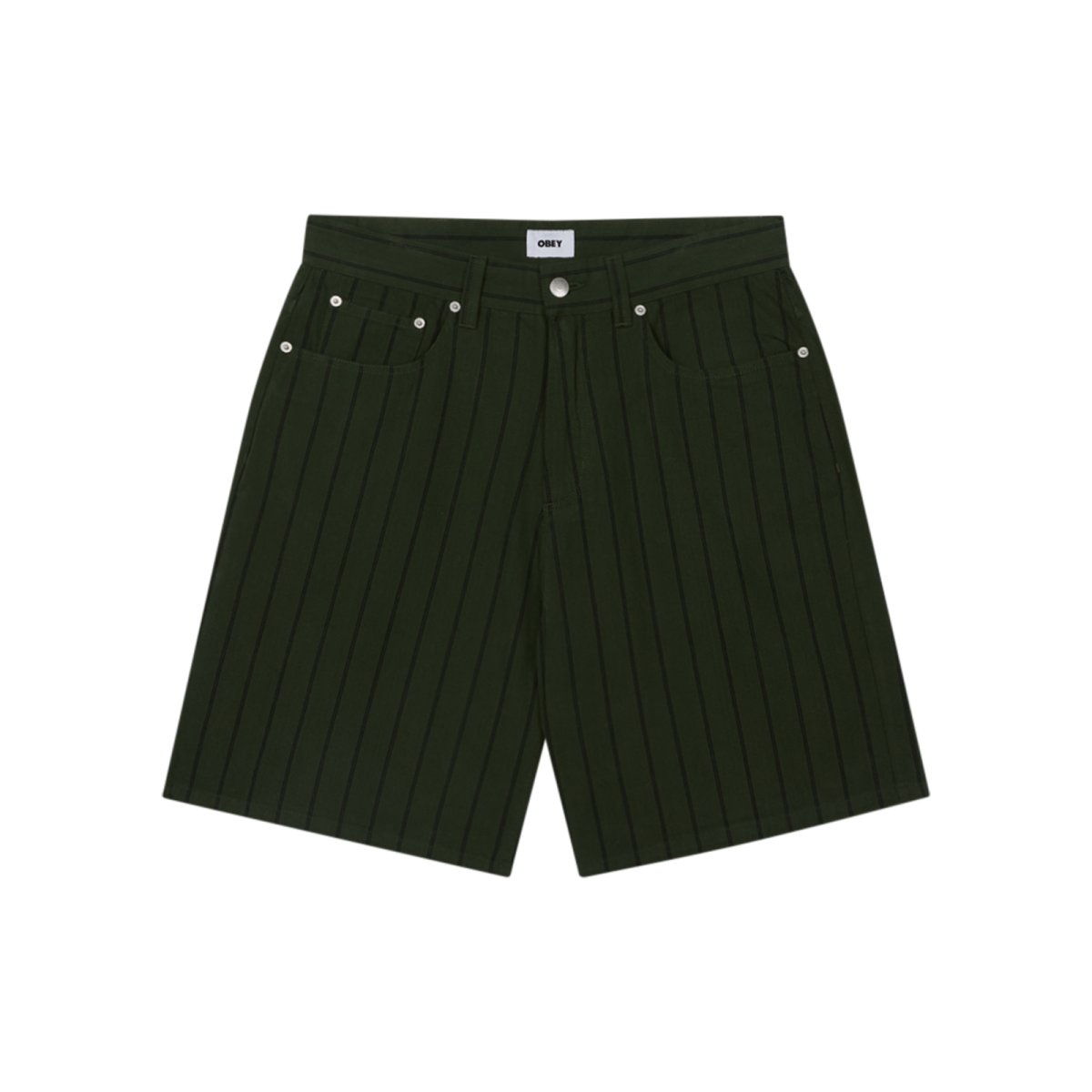 画像1: OBEY Stripe Baggy Denim Shorts - Duffle Bag Multi (1)
