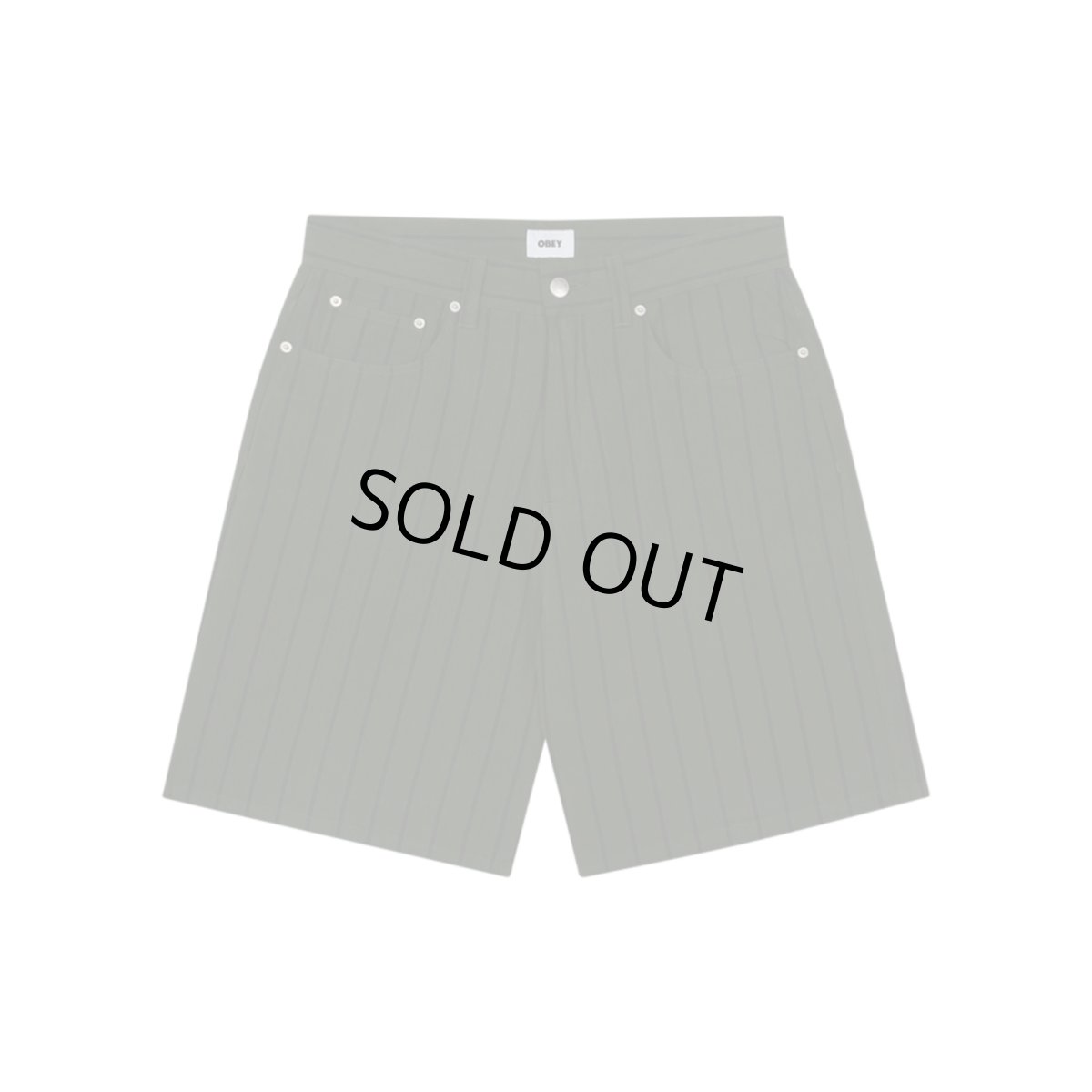 画像1: OBEY Stripe Baggy Denim Shorts - Duffle Bag Multi (1)