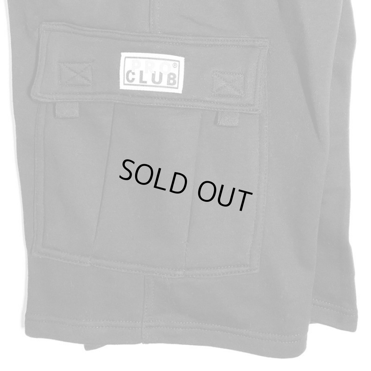 画像5: PRO CLUB Fleece Cargo Shorts - Black (5)