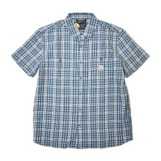 画像1: Carhartt USA Relaxed Fit Lightweight S/S Plaid Shirts - Storm Blue (1)