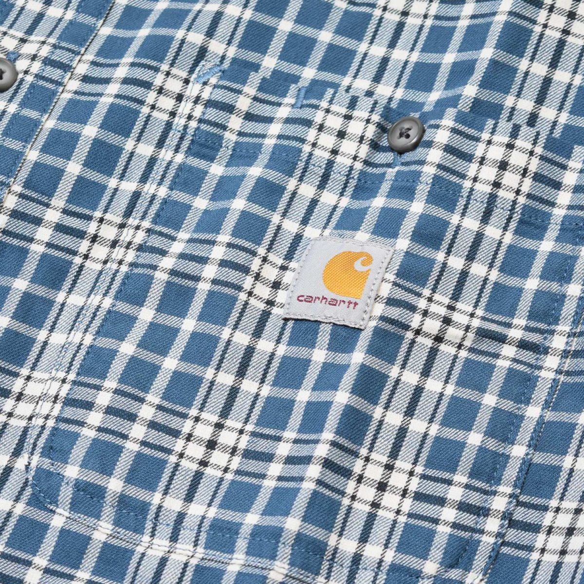画像3: Carhartt USA Relaxed Fit Lightweight S/S Plaid Shirts - Storm Blue (3)