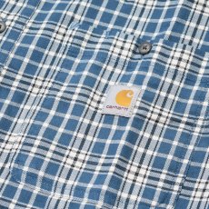 画像3: Carhartt USA Relaxed Fit Lightweight S/S Plaid Shirts - Storm Blue (3)