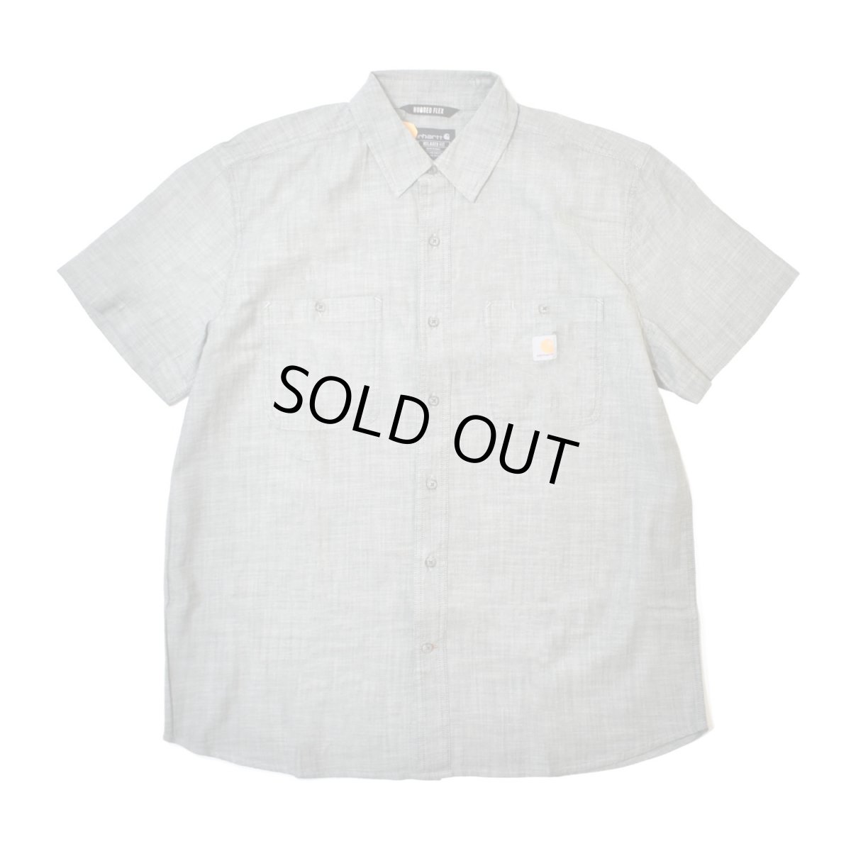 画像1: Carhartt USA #106745 Relaxed Fit Lightweight S/S Shirts - Forestry Green Cross Weave (1)
