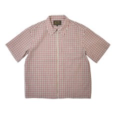 画像1: Hagerstown S/S Full Zip Check Shirts - Carmine (1)