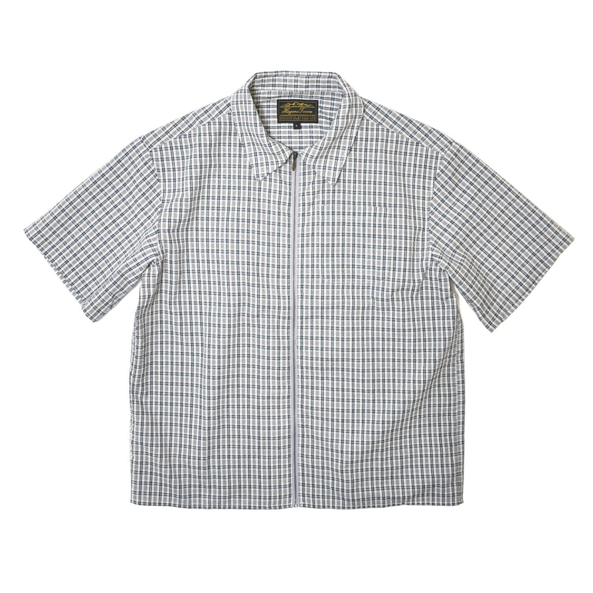 画像1: Hagerstown S/S Full Zip Check Shirts - Pearl (1)