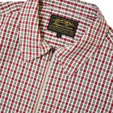 画像2: Hagerstown S/S Full Zip Check Shirts - Carmine (2)