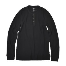 画像1: Sonoma Goods L/S Waffle Henley Thermal - Black (1)