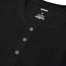 画像2: Sonoma Goods L/S Waffle Henley Thermal - Black (2)