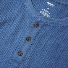 画像2: Sonoma Goods L/S Waffle Henley Thermal - Biplane Blue (2)