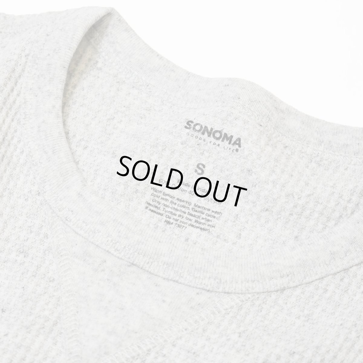 画像2: Sonoma Goods L/S Essential Waffle Thermal - Grey Heather (2)