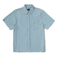 画像1: HUF Apollo Striped S/S Shirts - Pool Blue (1)