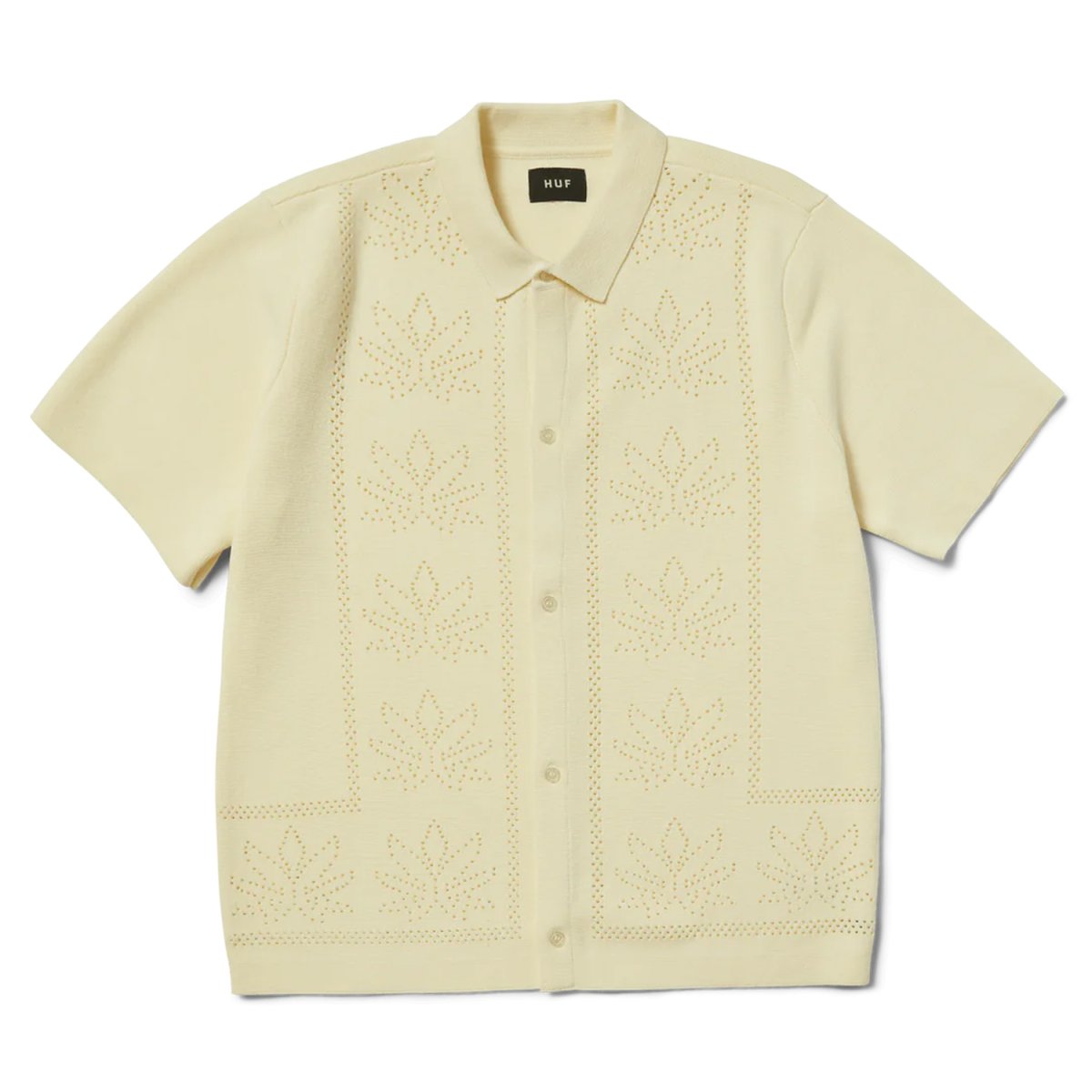 画像1: HUF Plantlife Perforated S/S Knit Top - Natural (1)