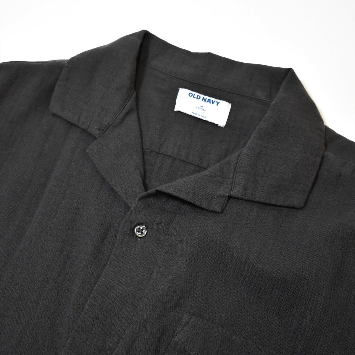 画像2: Old Navy Cropped Heavyweight Camp Shirts - Black (2)
