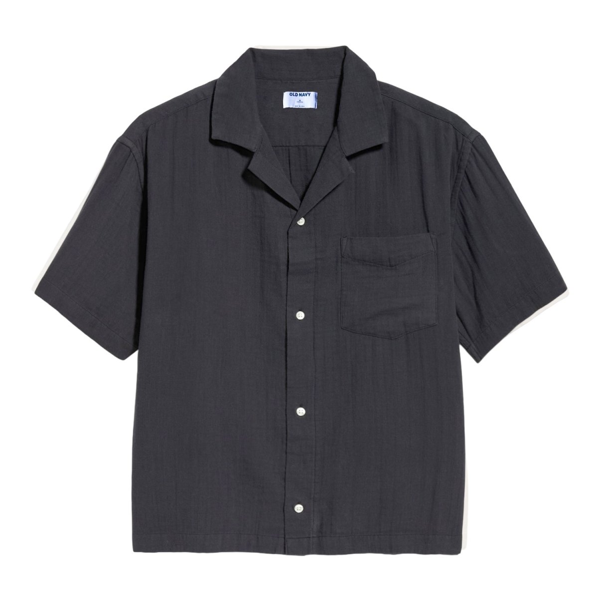 画像1: Old Navy Cropped Heavyweight Camp Shirts - Black (1)
