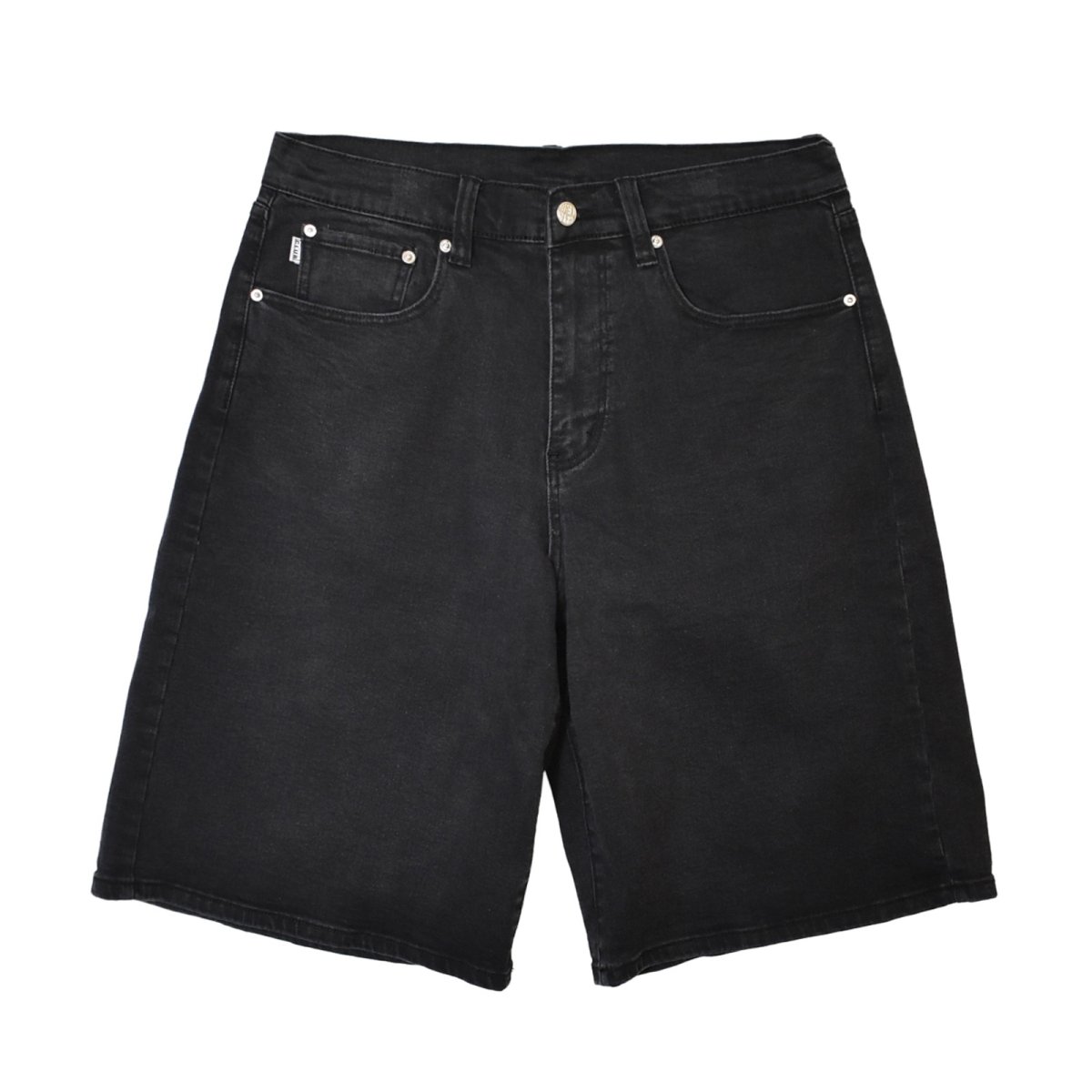 画像1: PRO CLUB Heavyweight Baggy Fit Denim Shorts - Black (1)