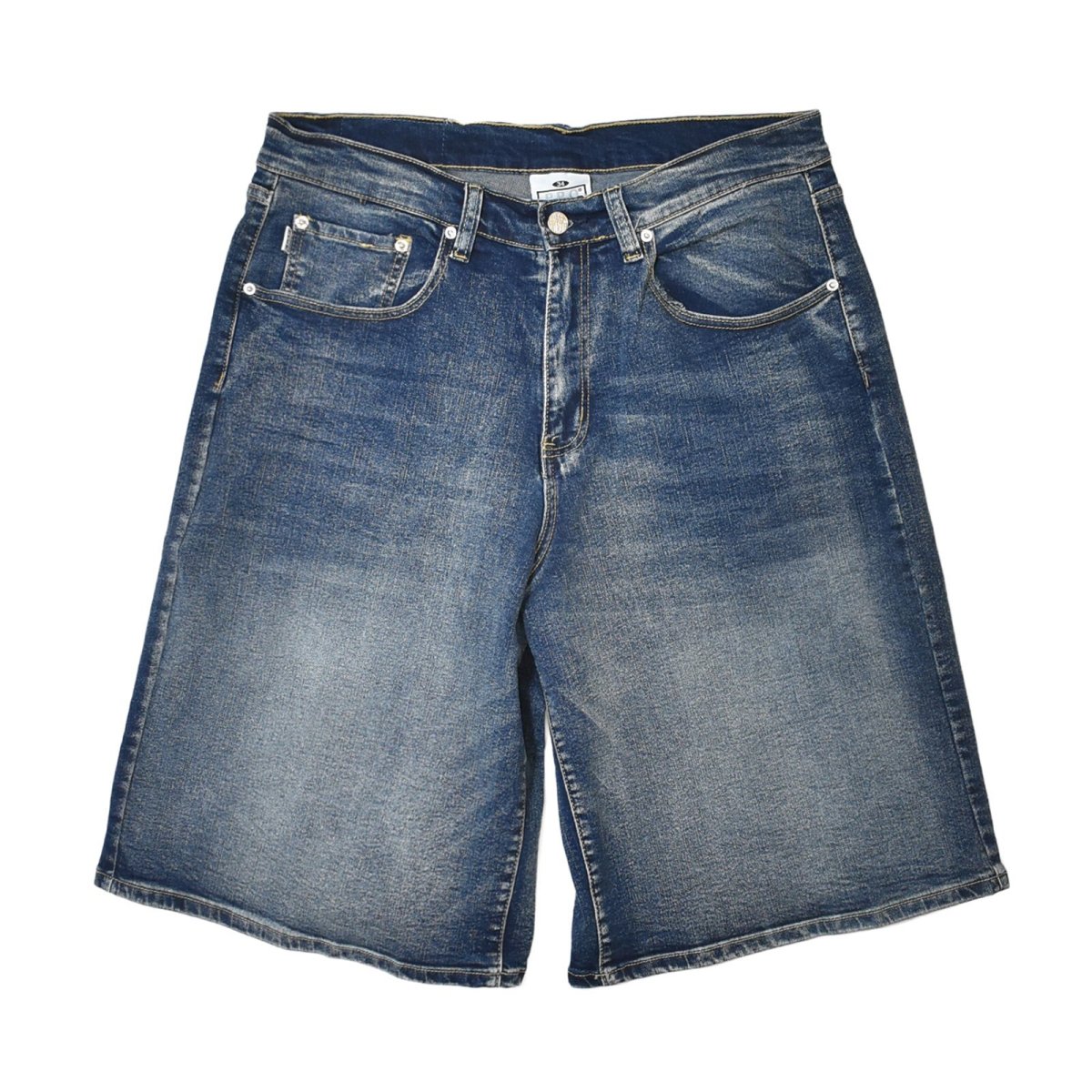 画像1: PRO CLUB Heavyweight Baggy Fit Denim Shorts - Dark Stonewash (1)