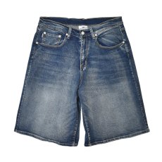 画像1: PRO CLUB Heavyweight Baggy Fit Denim Shorts - Dark Stonewash (1)
