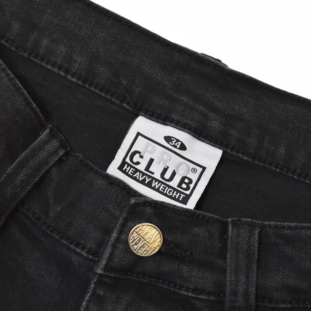 画像3: PRO CLUB Heavyweight Baggy Fit Denim Shorts - Black (3)