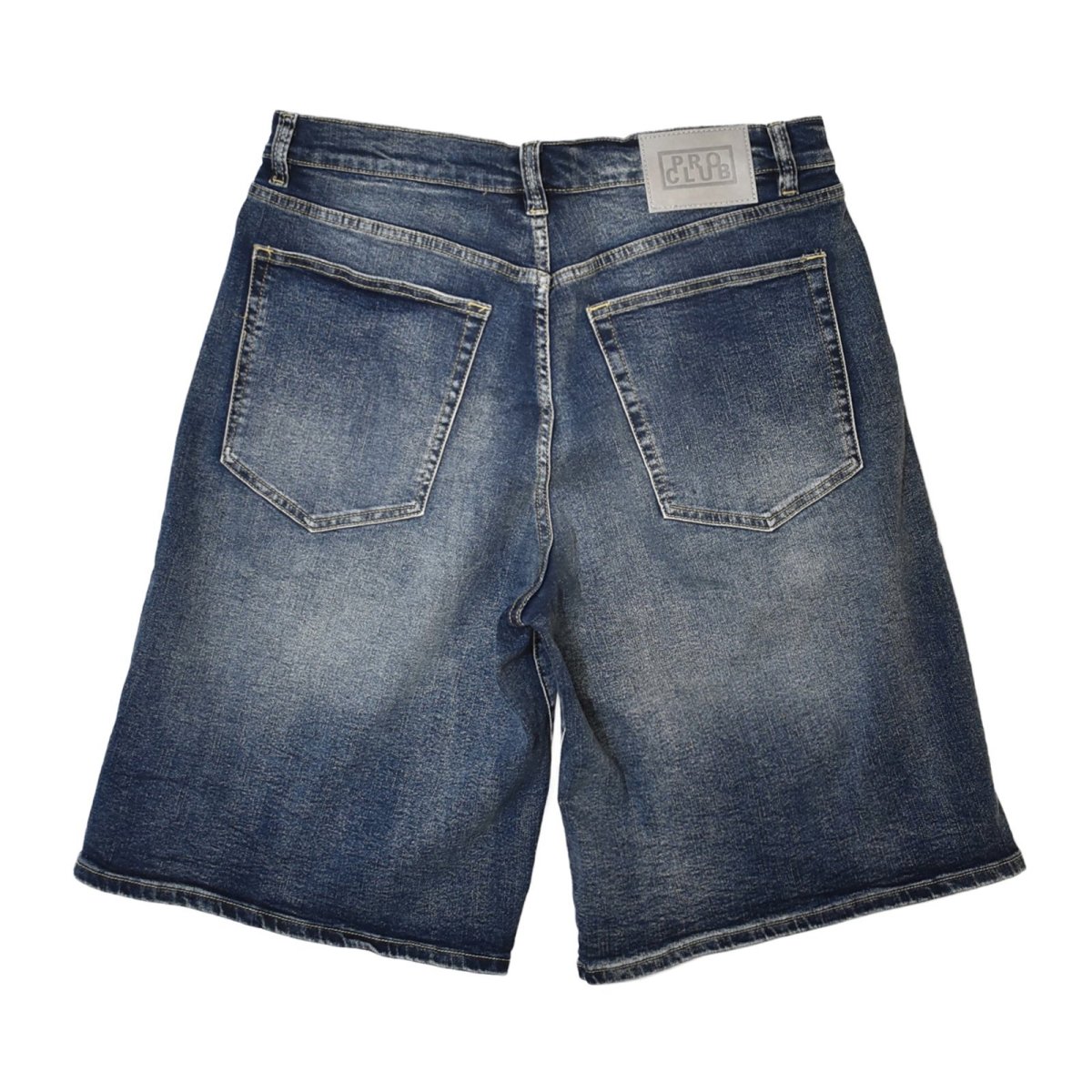 画像2: PRO CLUB Heavyweight Baggy Fit Denim Shorts - Dark Stonewash (2)
