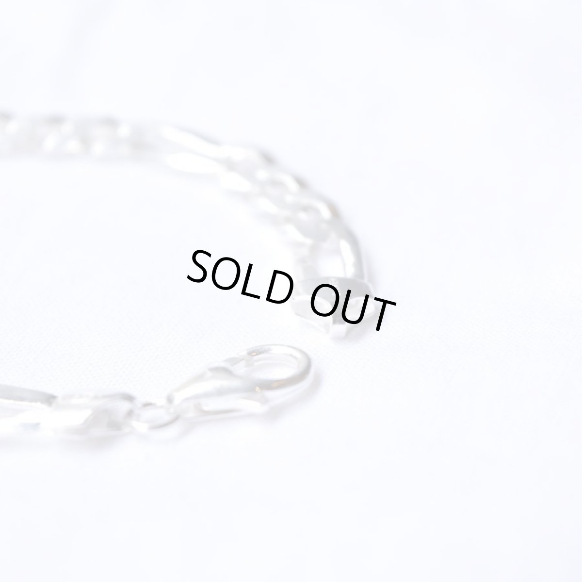 画像2: 925 Sterling Silver 7.5mm Chain Bracelet - Figaro (2)